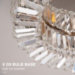 HOMCOM Crystal Ceiling Light, Modern Pendant Light, Suitable for Living Room and Bedroom, Silver